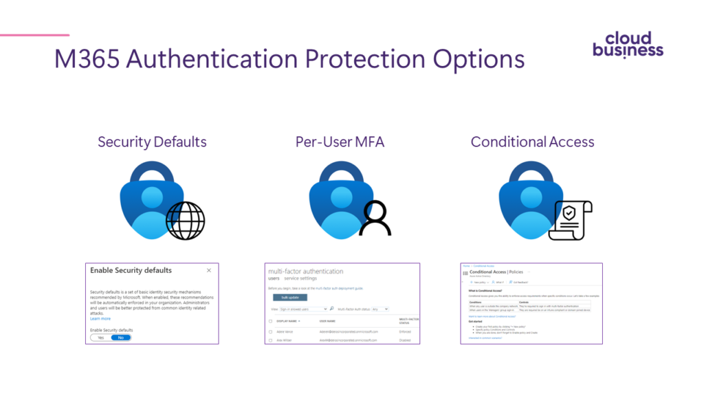Multi-factor authentication protection options