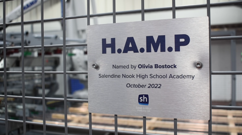 HAMP half a million pound robot at Siddall and Hilton Products technology in manufacturing